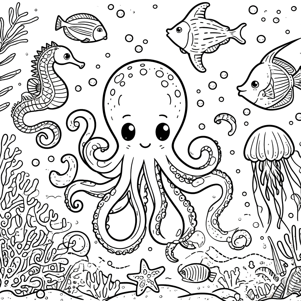 FREE PRINTABLES FOR KIDS UNDER SEA COLORING PAGES - 123 Go Mama