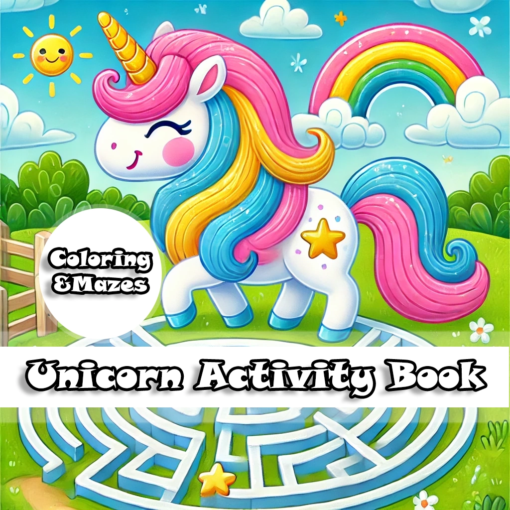 Unicorn Activity Book | Coloring And Mazes For Kids