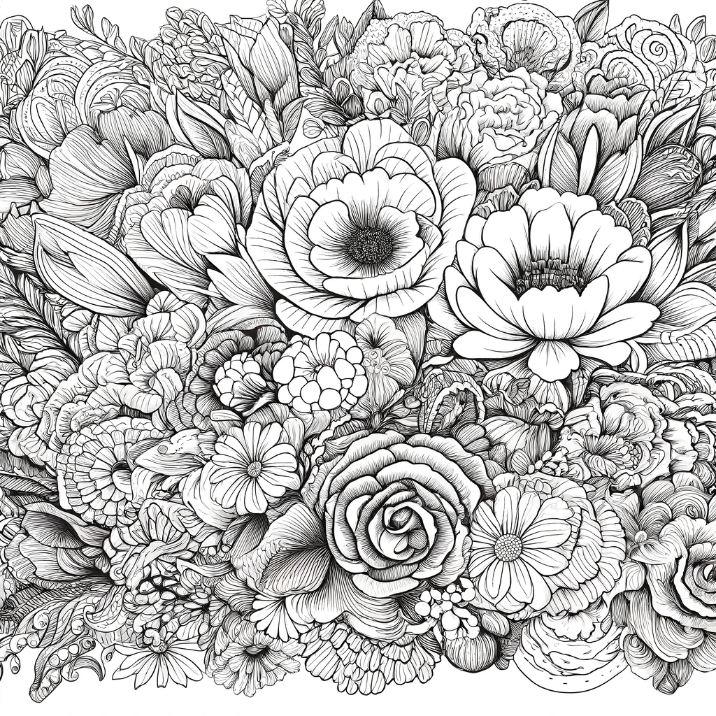 Free Adult Flower Coloring Pages