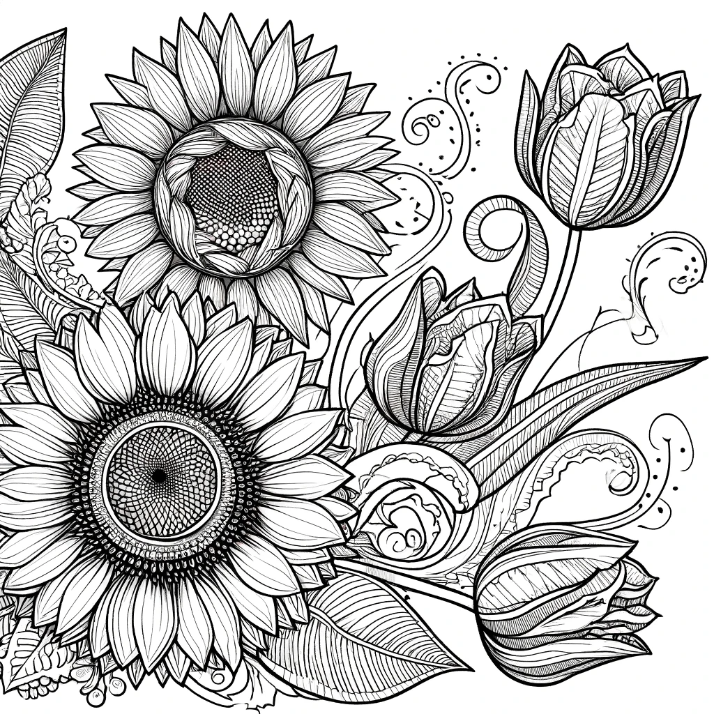 Free Adult Flower Coloring Pages