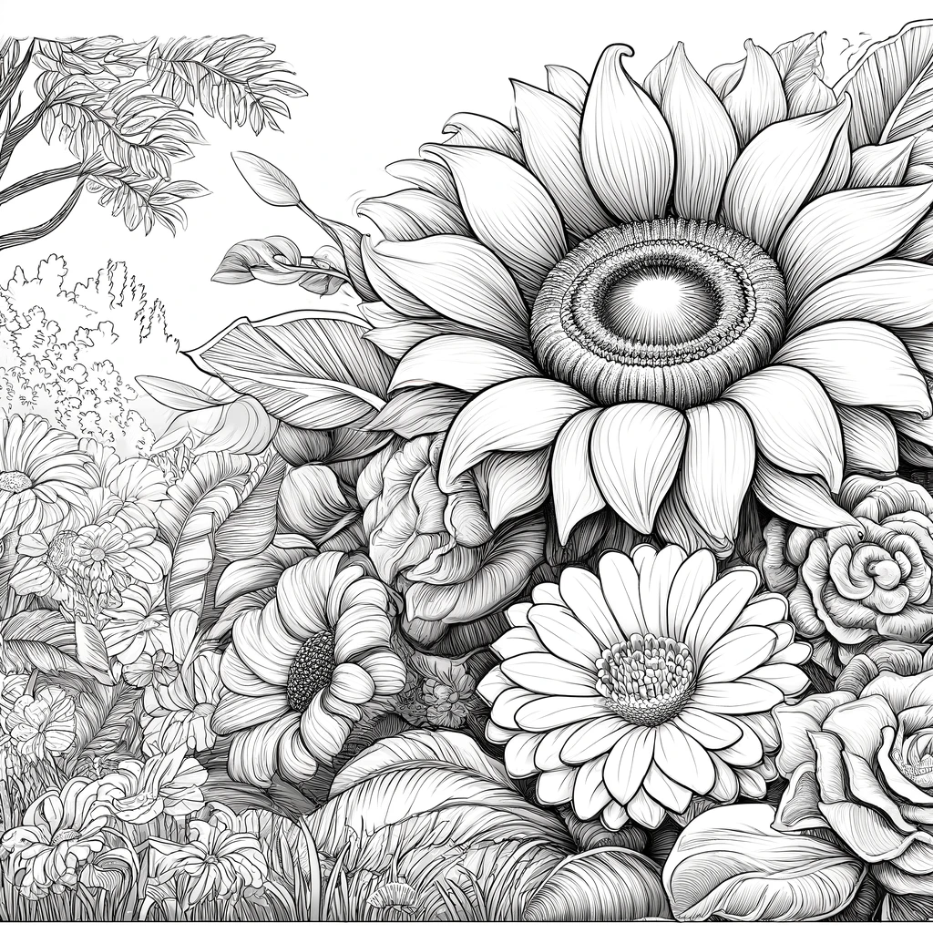 Free Adult Flower Coloring Pages