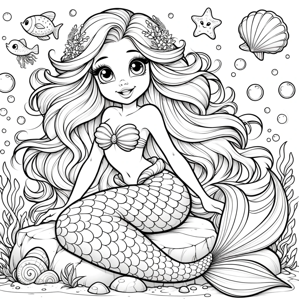 ariel coloring pages