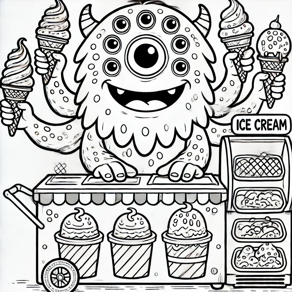 Monsters Coloring Pages for Kids