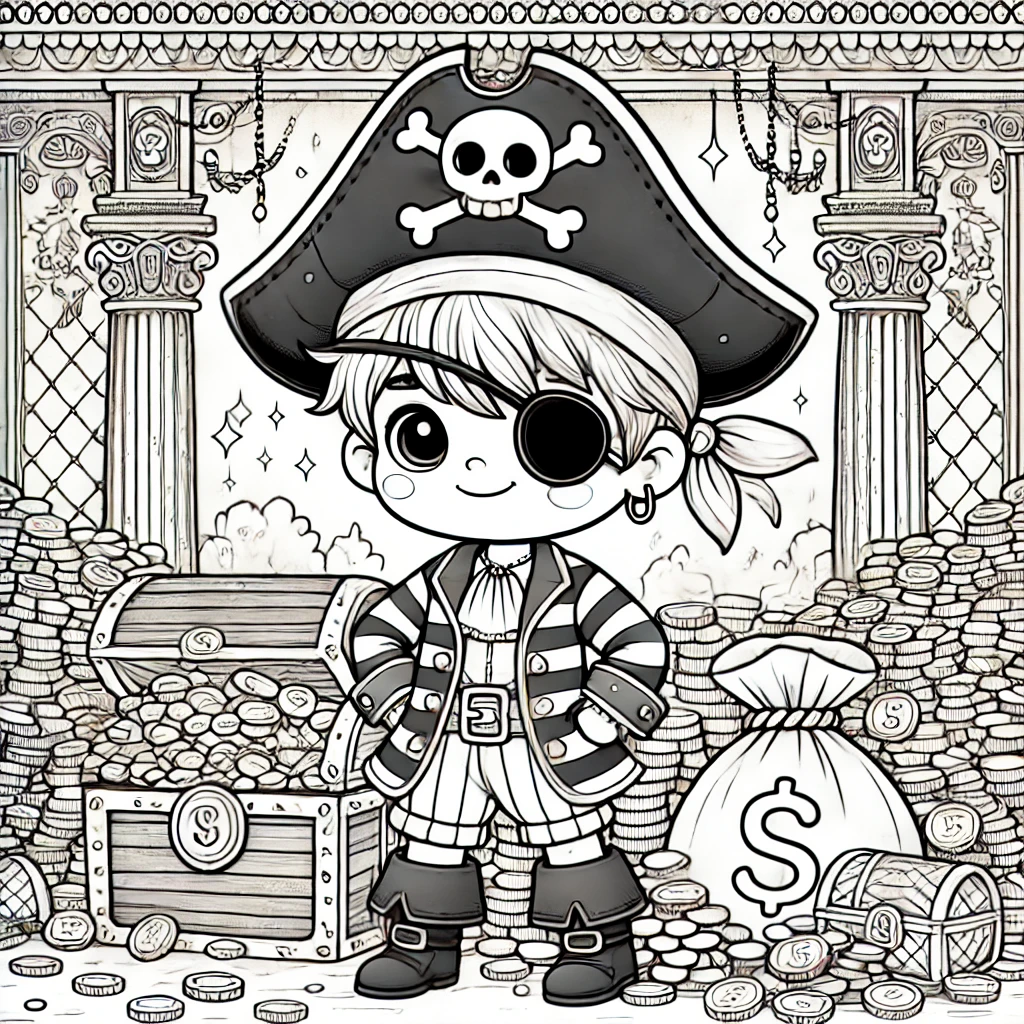 Coloring Pages for Kids Of Pirate Life 
