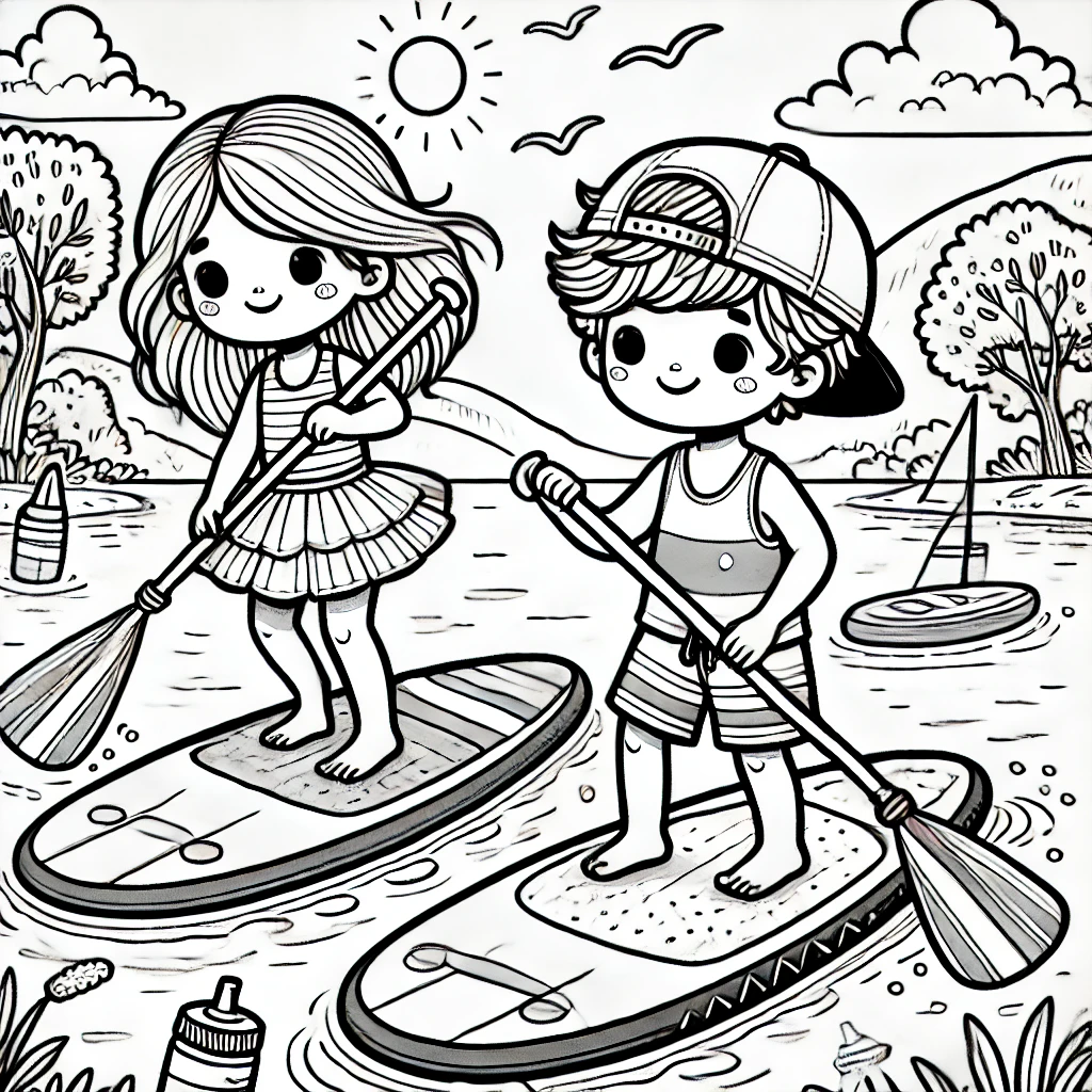 Summer And Beach Coloring Pages for Kids