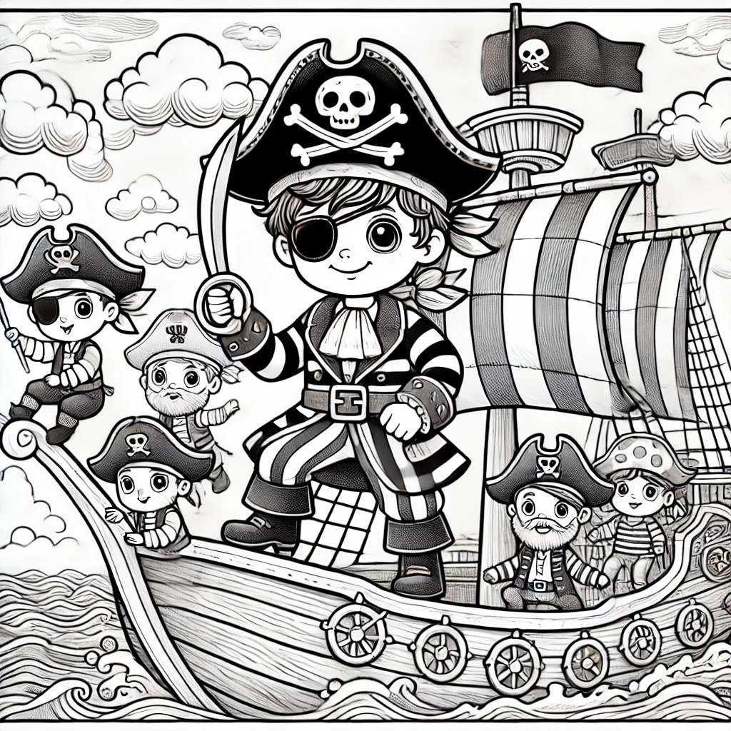 Coloring Pages for Kids Of Pirate Life 