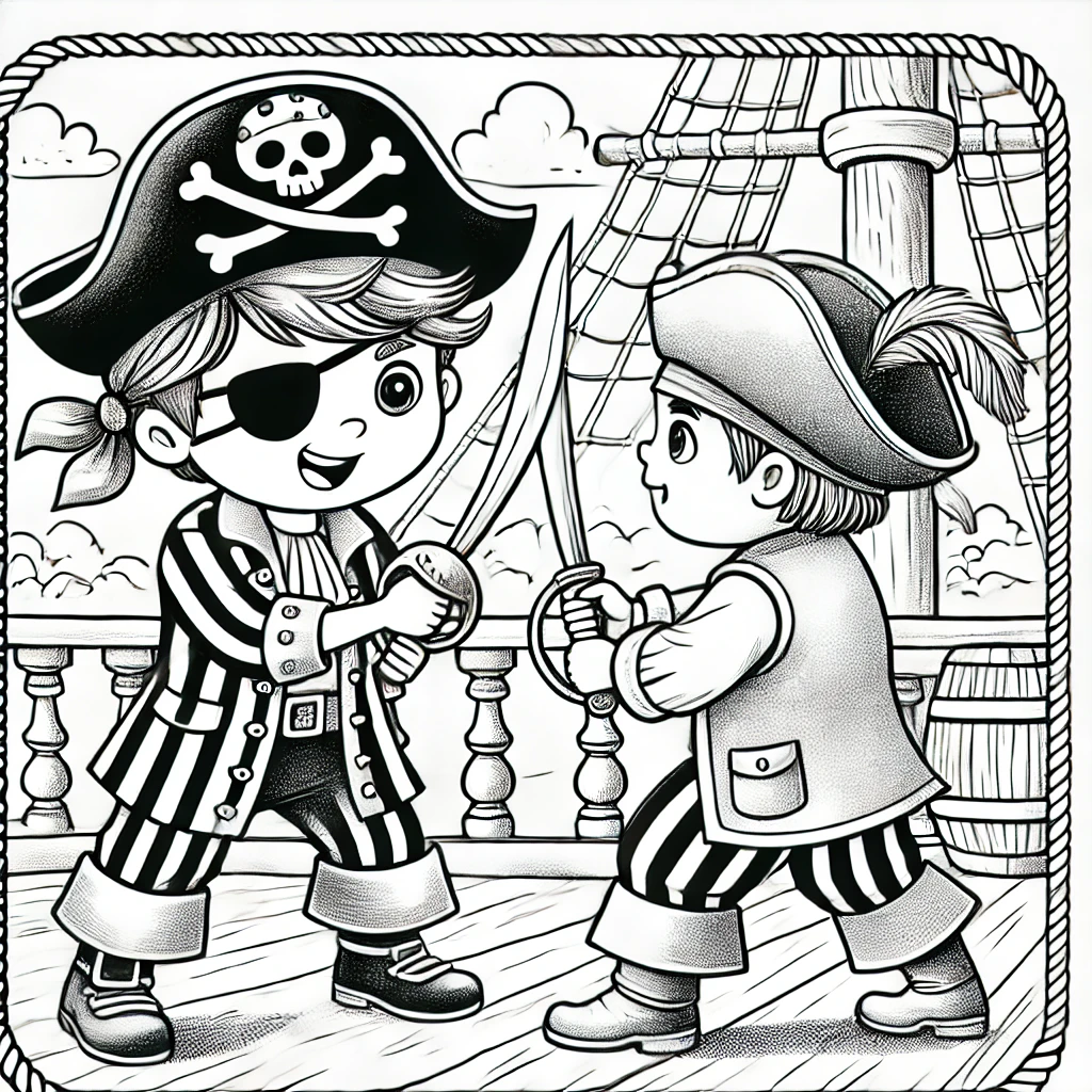 Coloring Pages for Kids Of Pirate Life