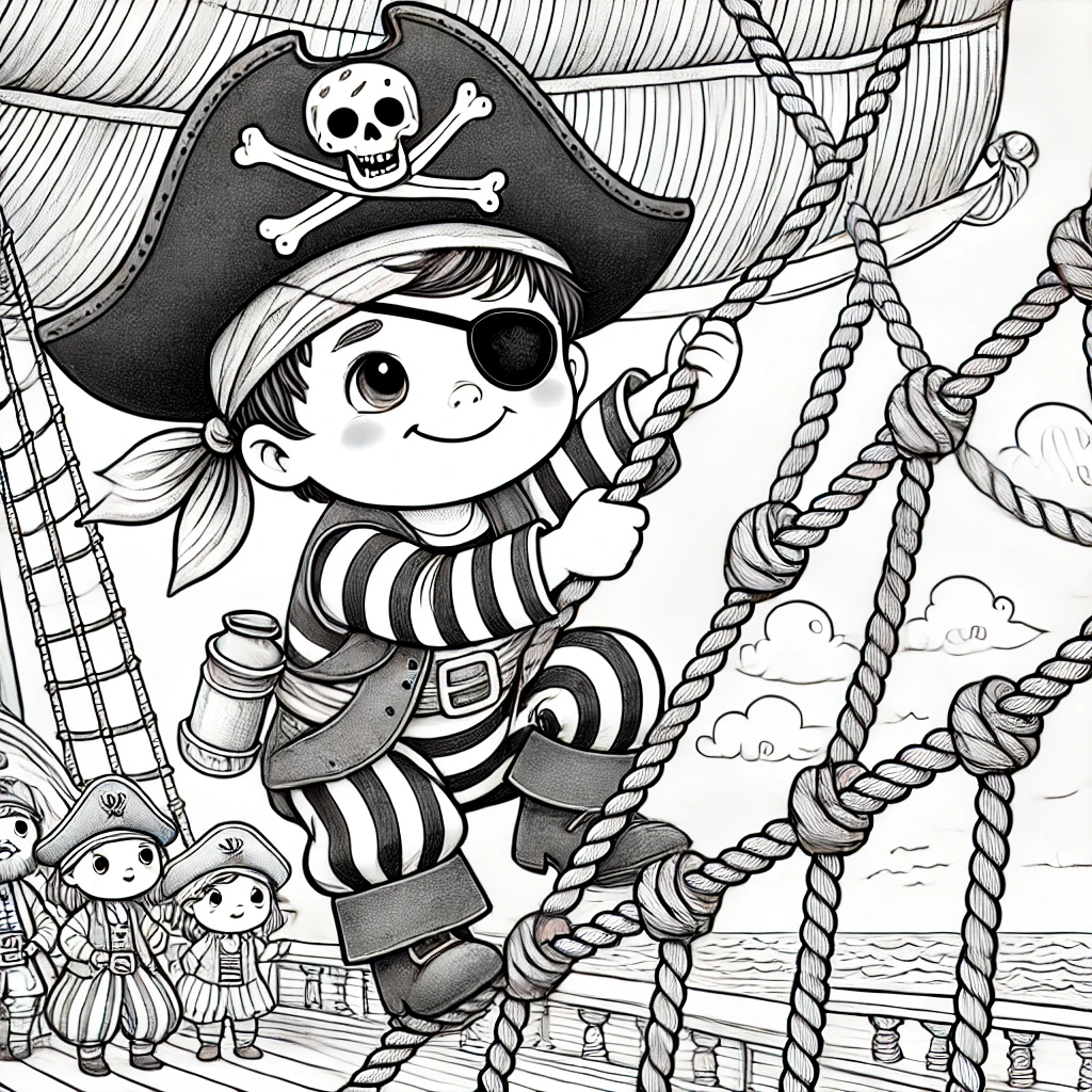 Coloring Pages for Kids Of Pirate Life 