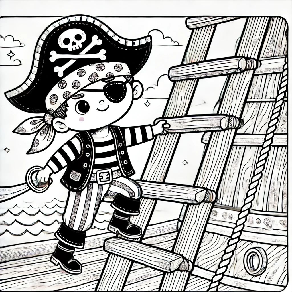 Coloring Pages for Kids Of Pirate Life 