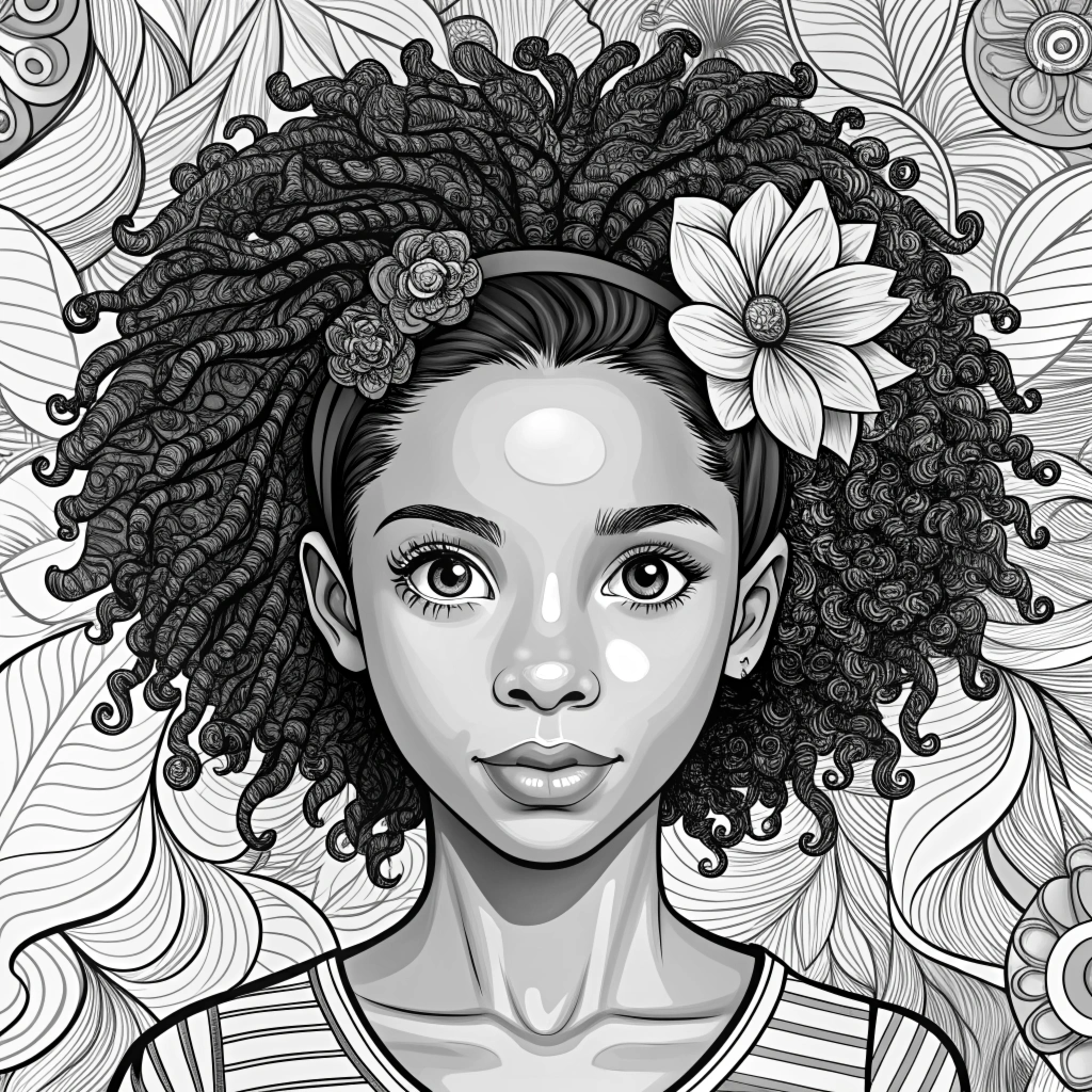 Free Coloring Pages Featuring Beautiful Black Little Girls