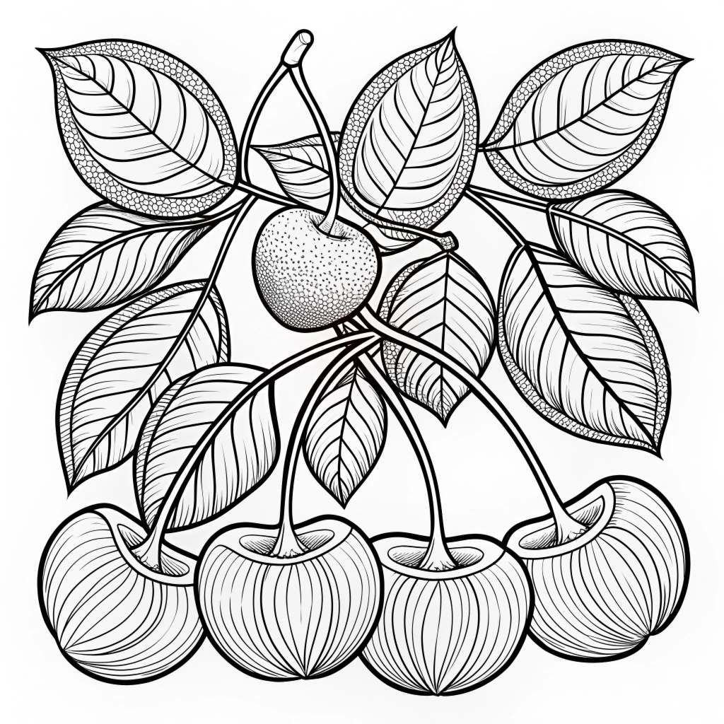 Free Coloring Pages Featuring Abstract Fruit Designs