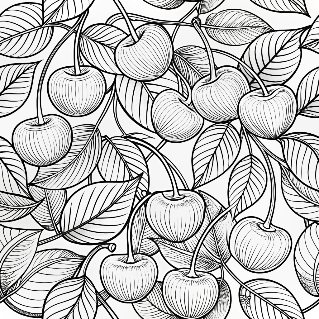 Free Coloring Pages Featuring Abstract Fruit Designs