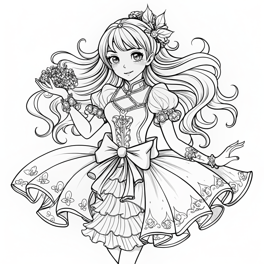 Free Coloring Pages of Cute Little Girls