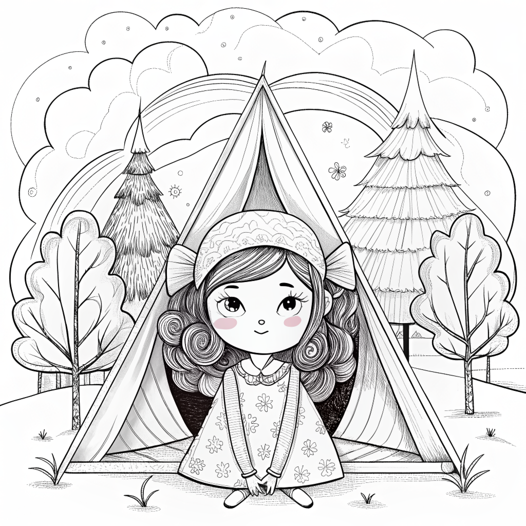 Free Coloring Pages of Cute Little Girls