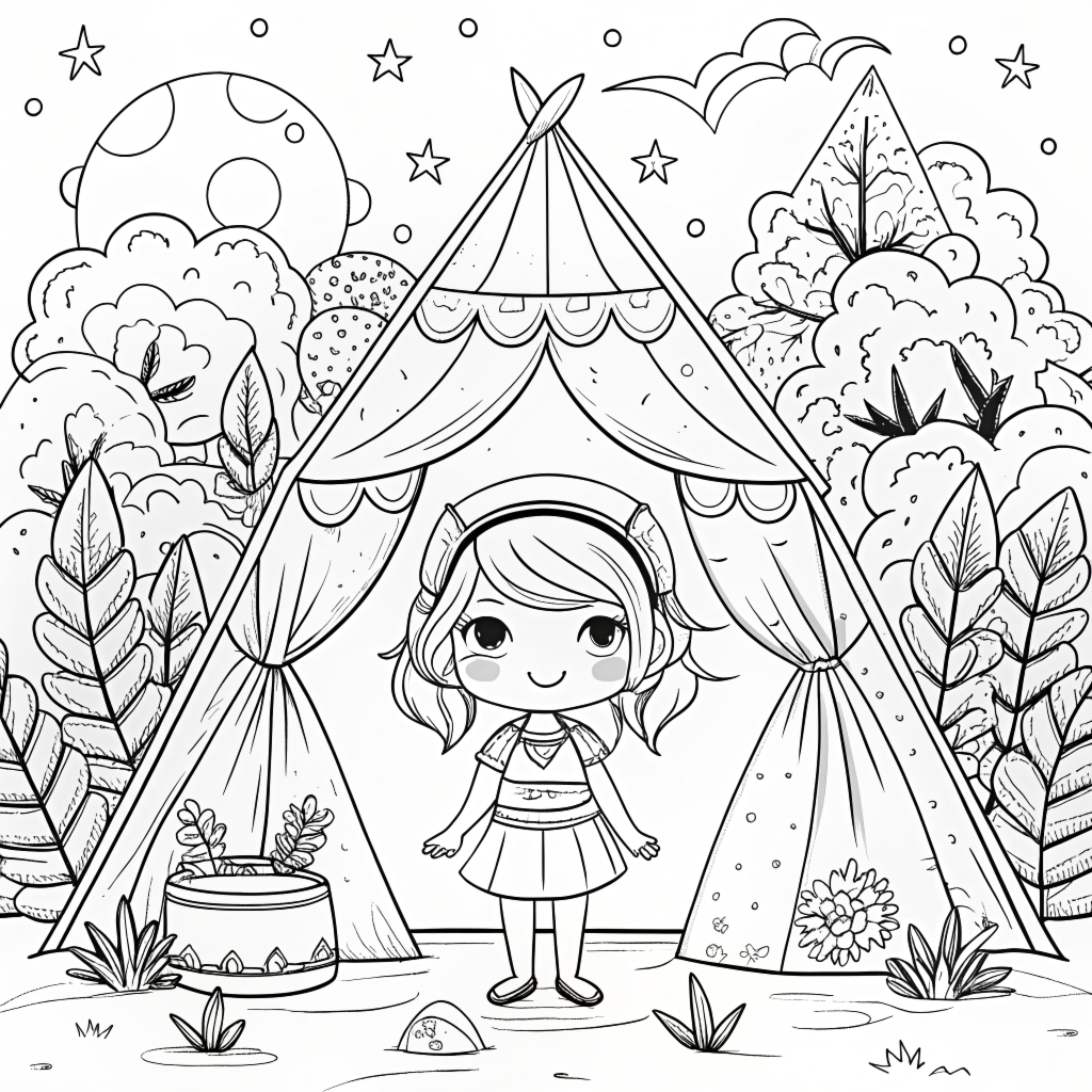 Free Coloring Pages of Cute Little Girls