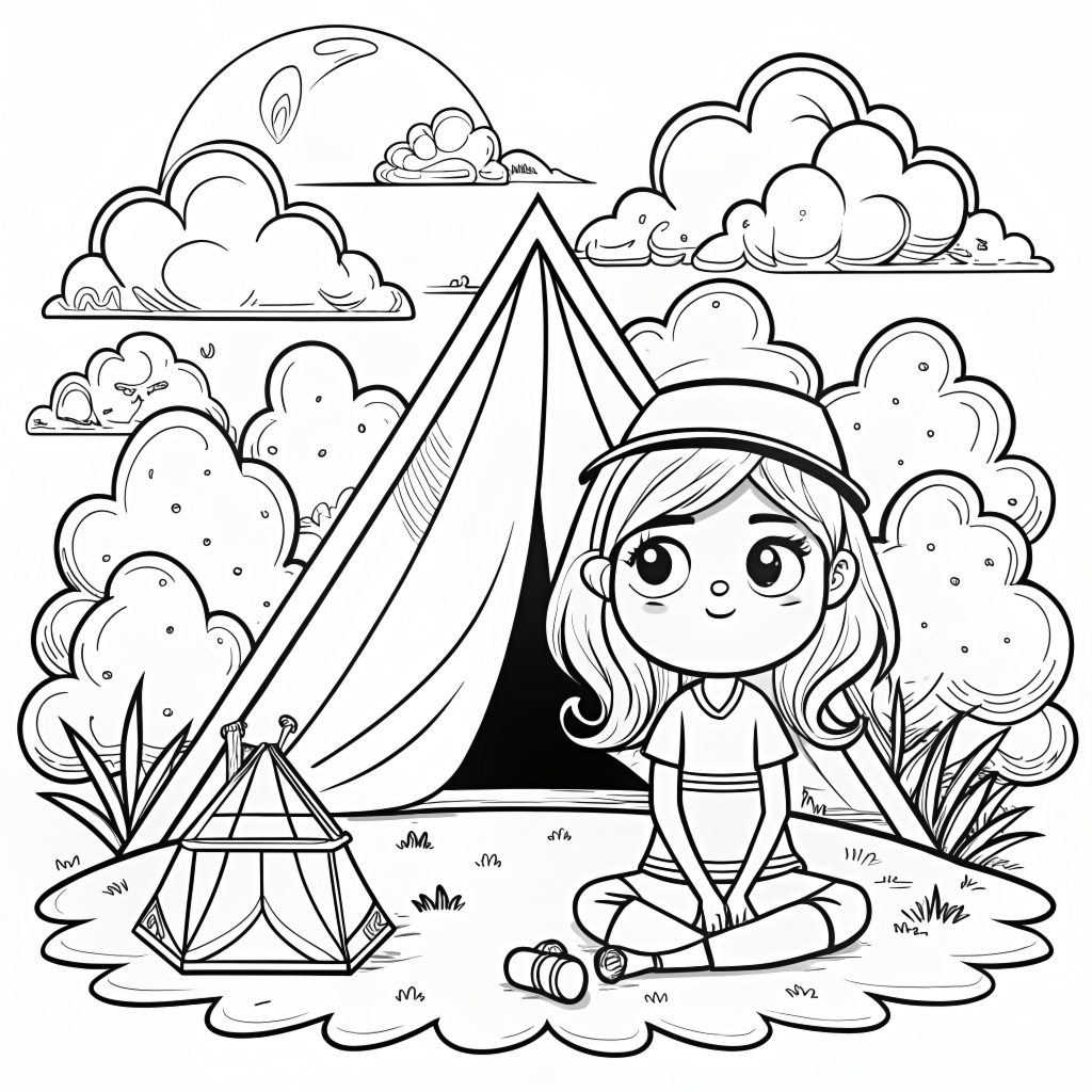 Free Coloring Pages of Cute Little Girls