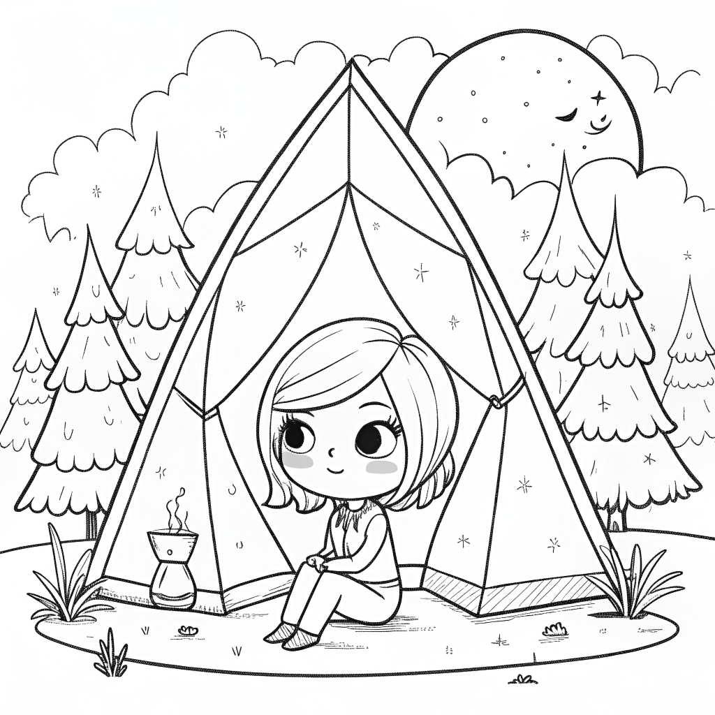 Free Coloring Pages of Cute Little Girls