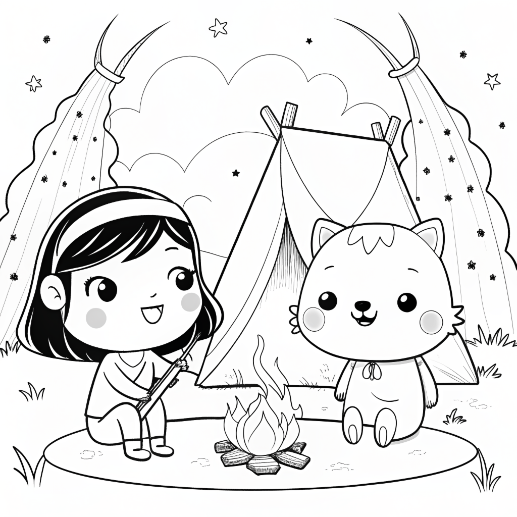 Free Coloring Pages of Cute Little Girls