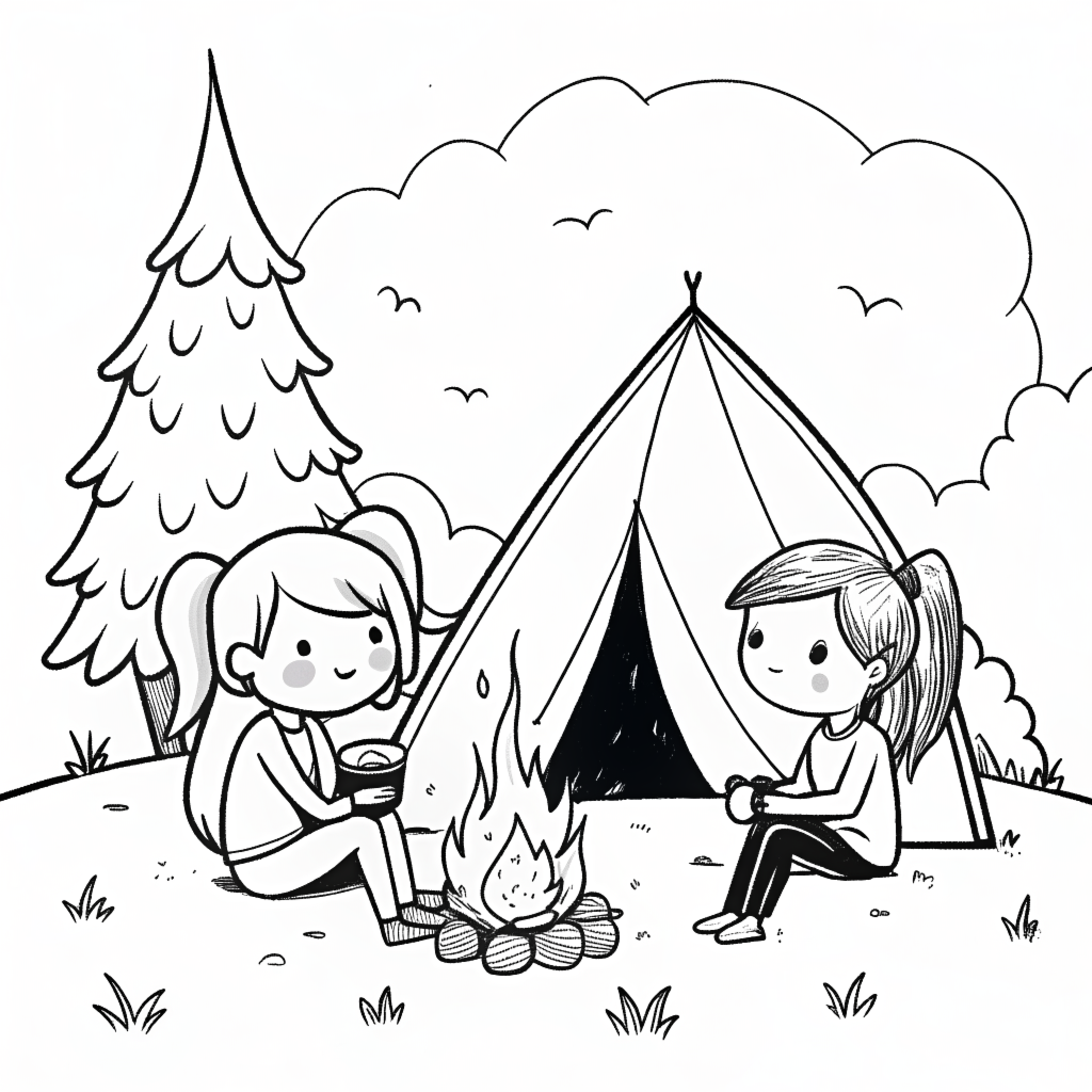 Free Coloring Pages of Cute Little Girls