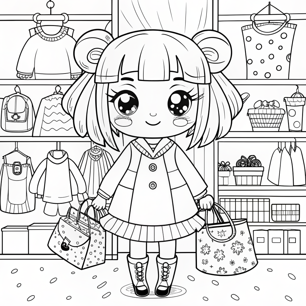 Free Coloring Pages of Cute Little Girls