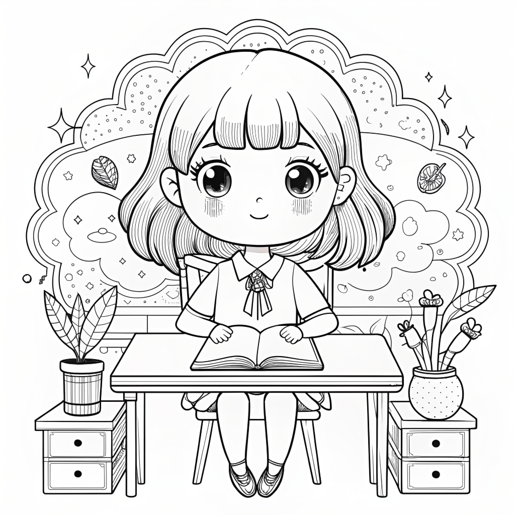 Free Coloring Pages of Cute Little Girls