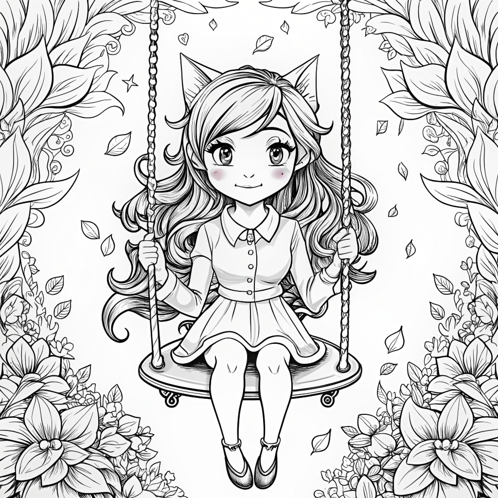 Free Coloring Pages of Cute Little Girls