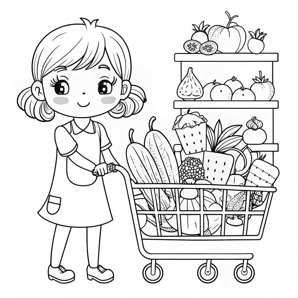 Free Coloring Pages of Cute Little Girls