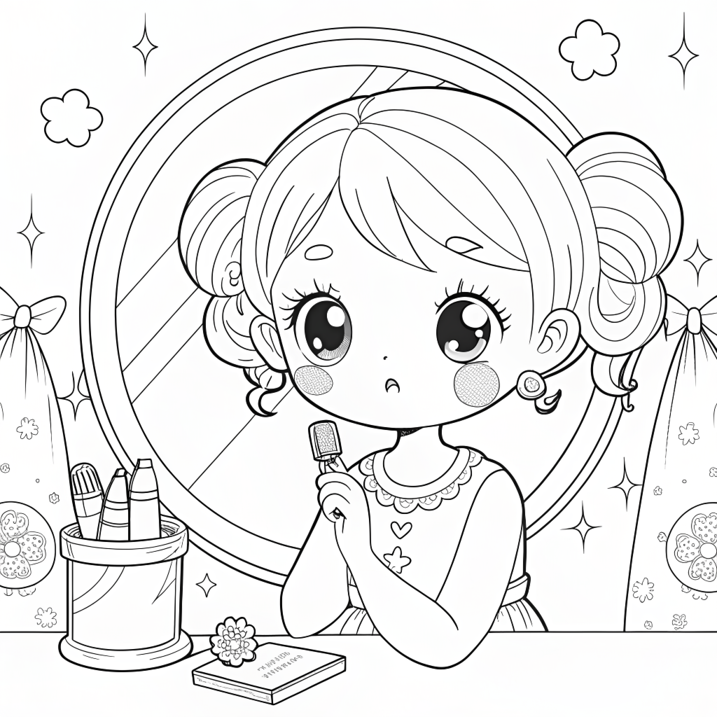 Free Coloring Pages of Cute Little Girls