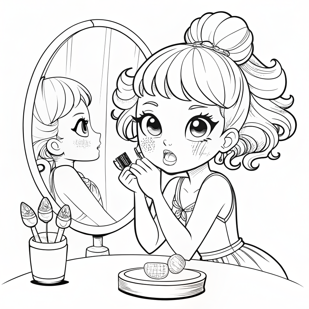 Free Coloring Pages of Cute Little Girls