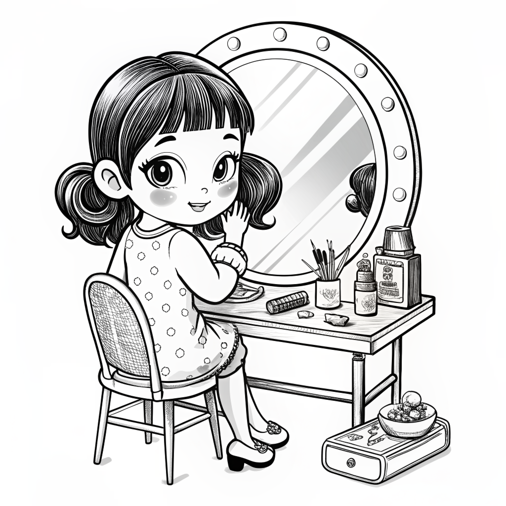 Free Coloring Pages of Cute Little Girls