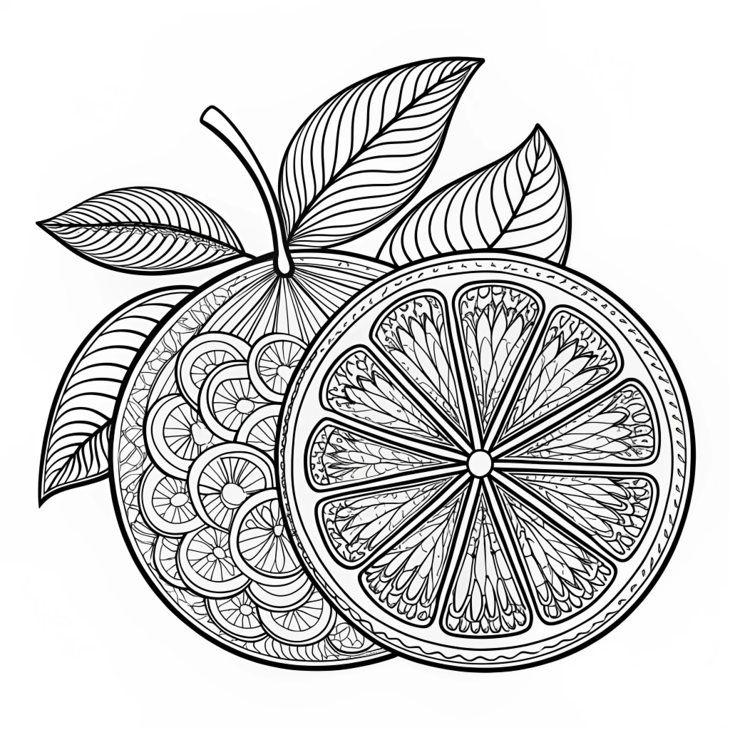 Free Coloring Pages Featuring Abstract Fruit Designs