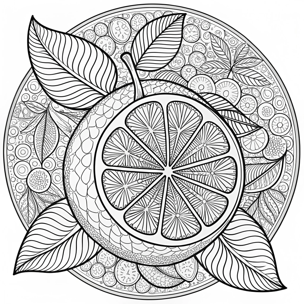 Free Coloring Pages Featuring Abstract Fruit Designs