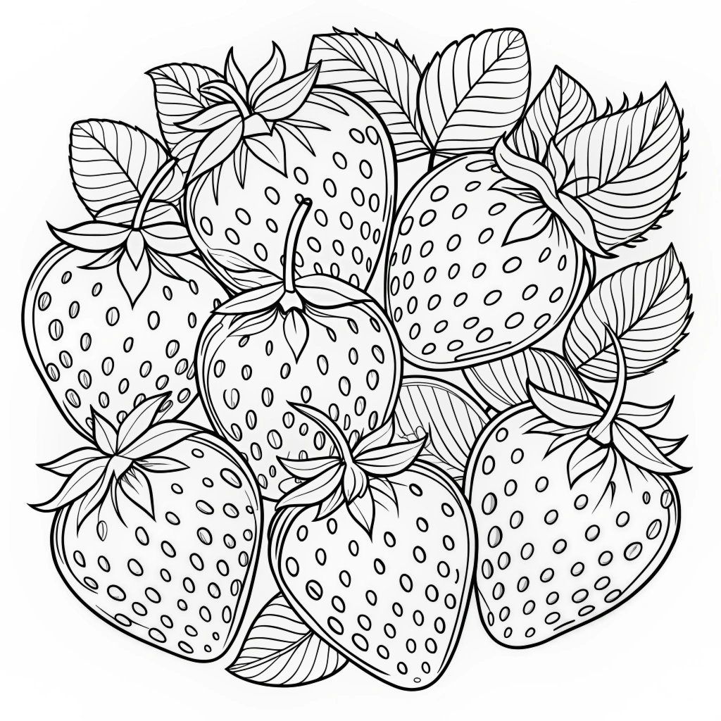 Free Coloring Pages Featuring Abstract Fruit Designs