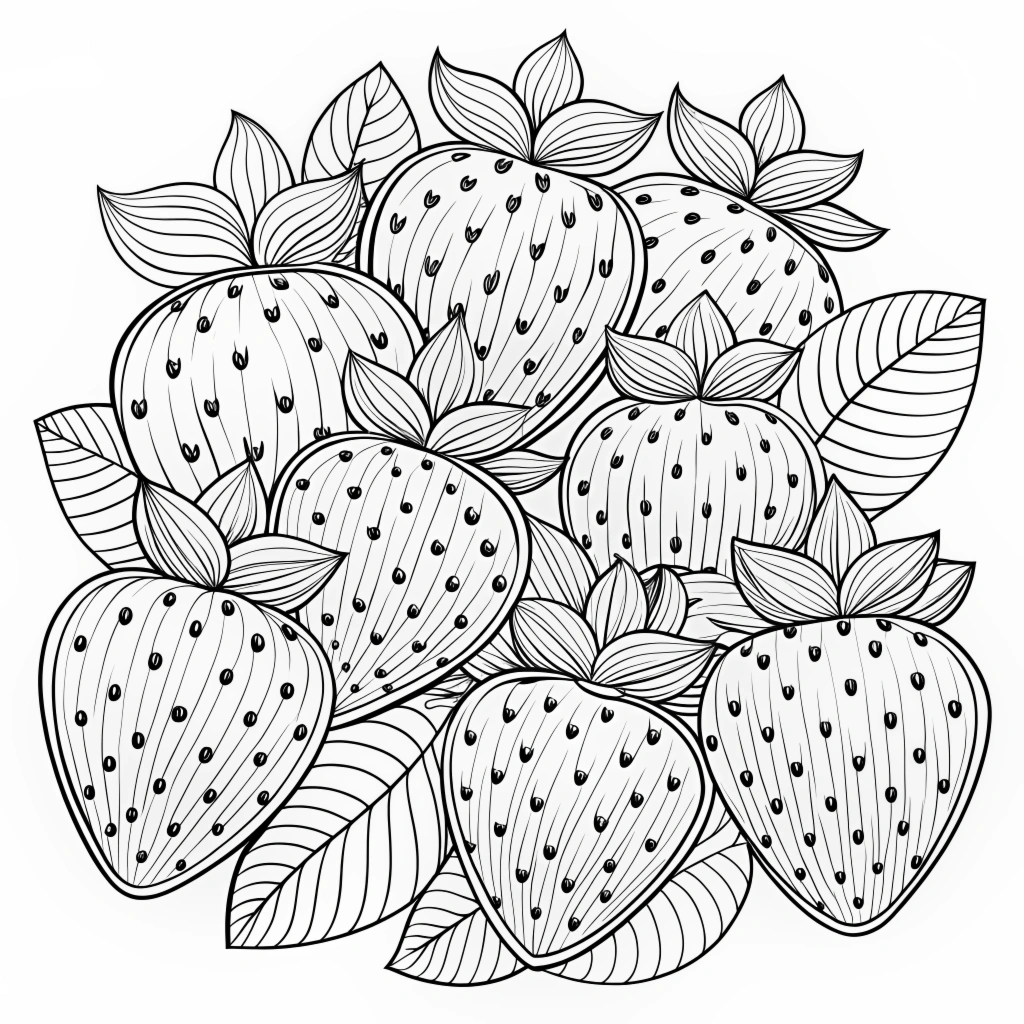 Free Coloring Pages Featuring Abstract Fruit Designs