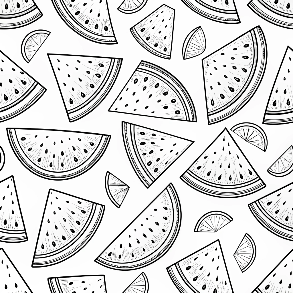 Free Coloring Pages Featuring Abstract Fruit Designs