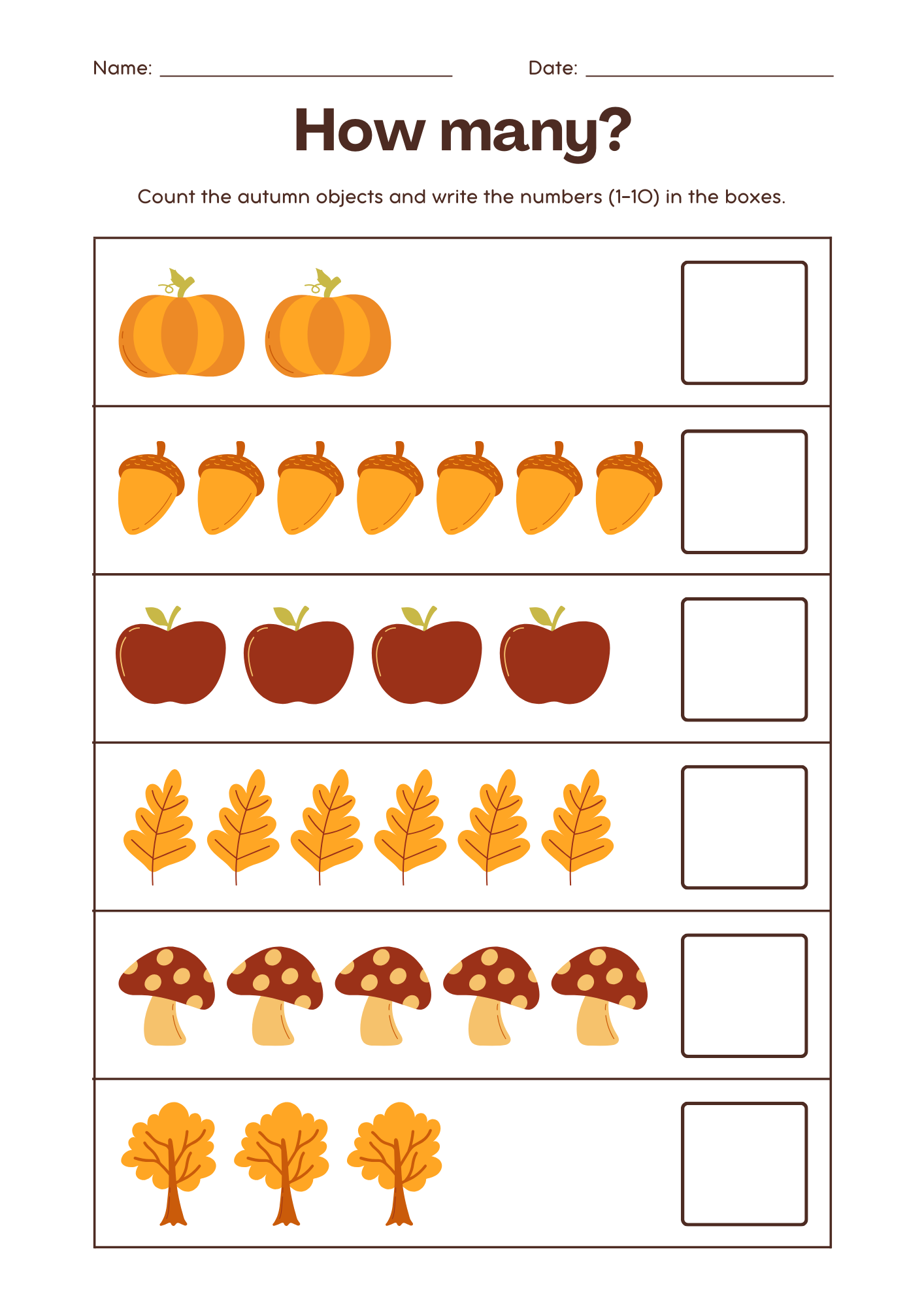 Counting Worksheets for Kindergarten Kids