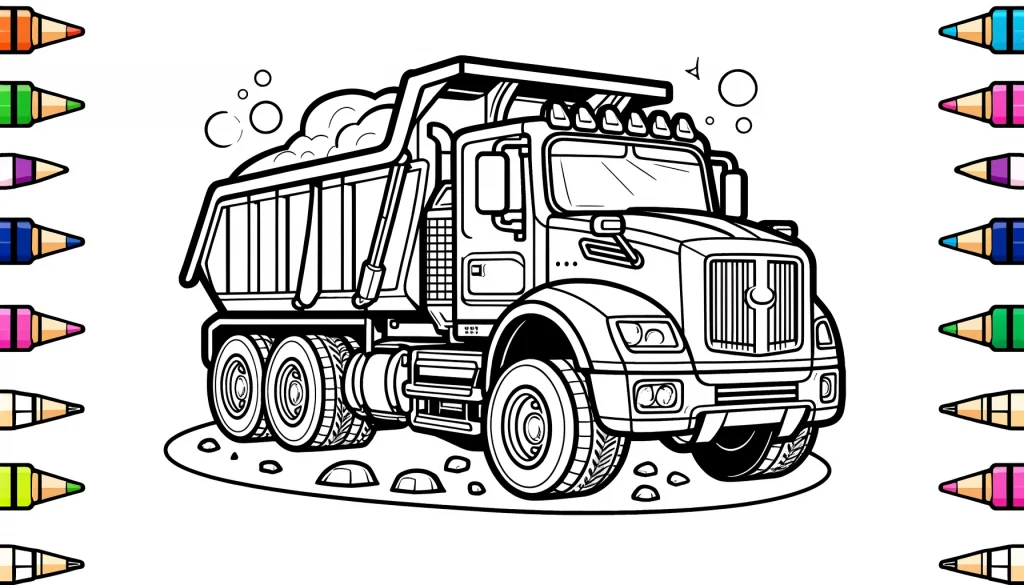 Construction Trucks Free Coloring Pages for Kids