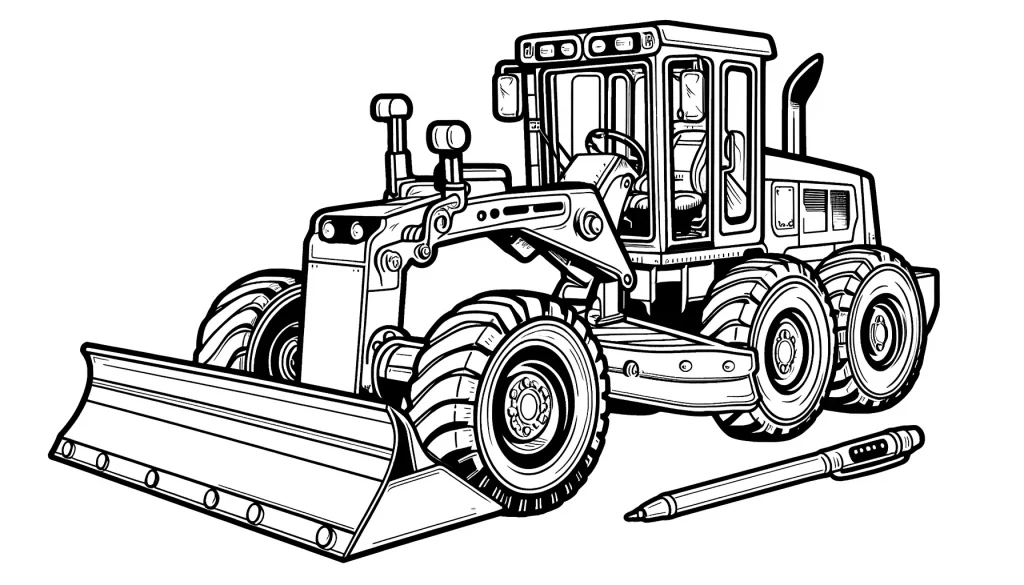 Construction Trucks Free Coloring Pages for Kids