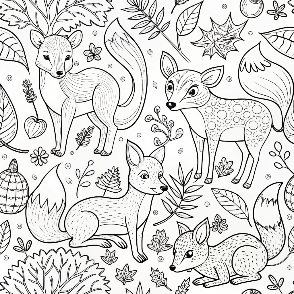 Autumn Fall Coloring Pages