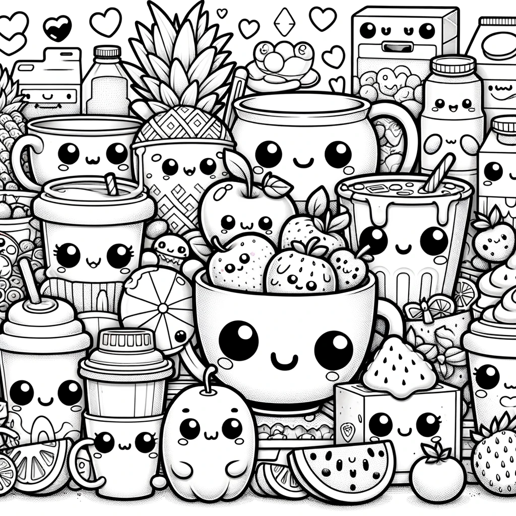 Kawaii Food Coloring Pages