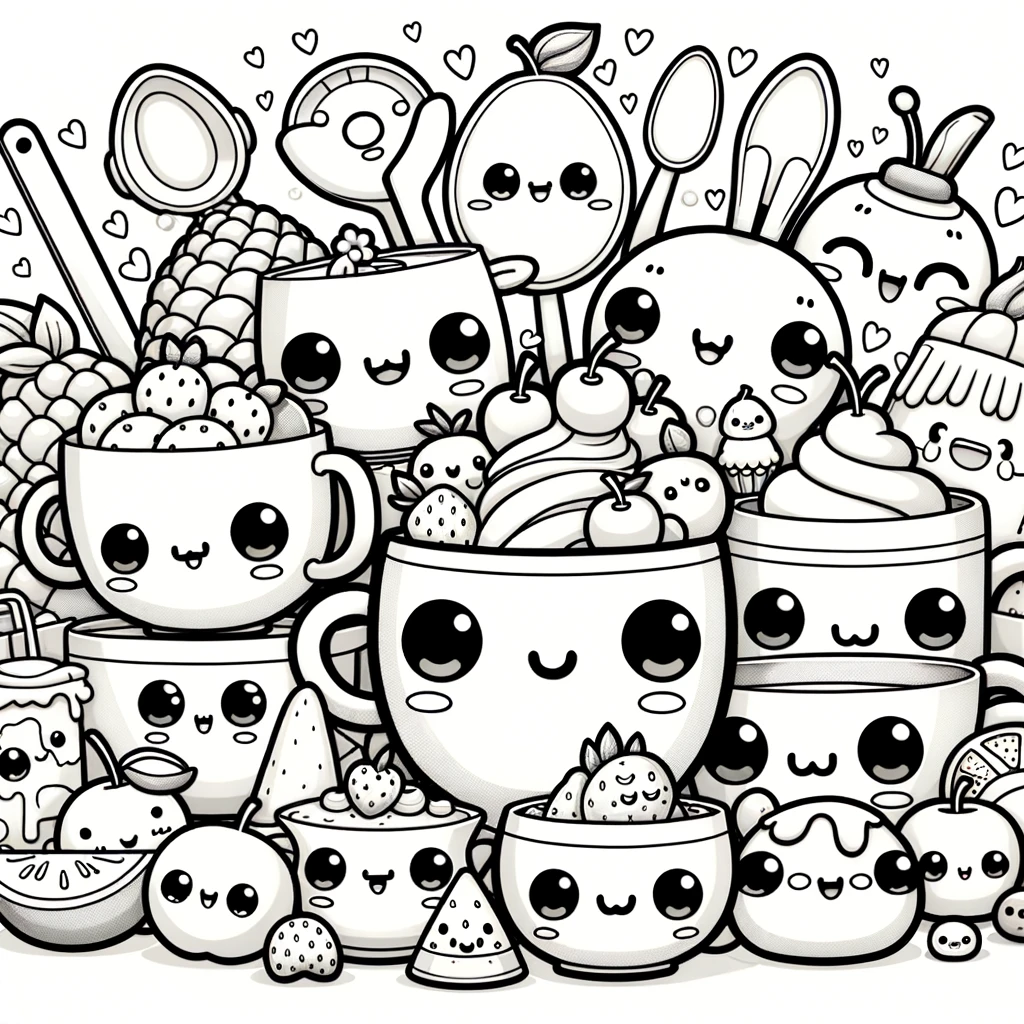 Kawaii Food Coloring Pages