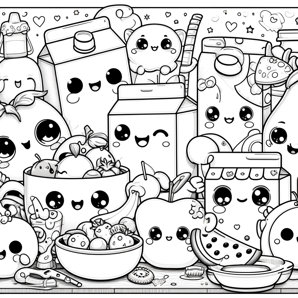 Kawaii Food Coloring Pages