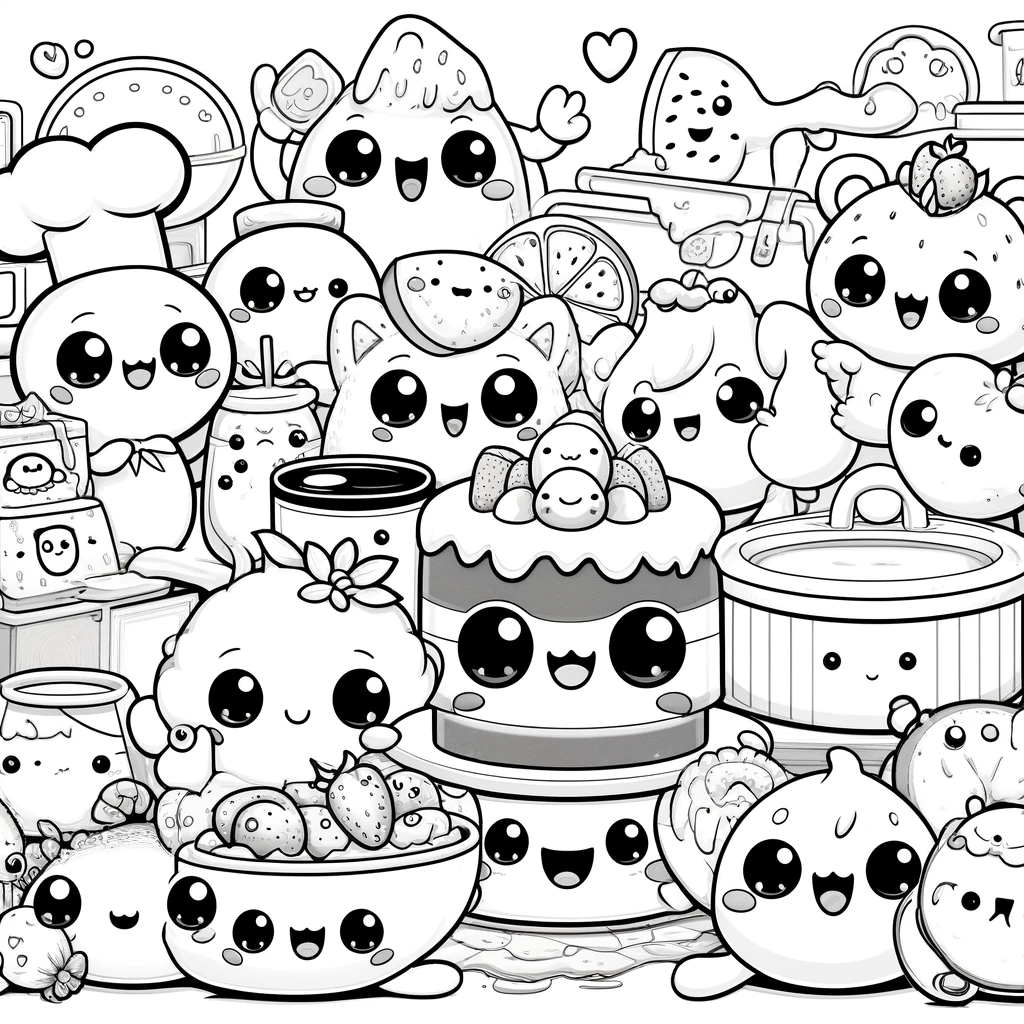 Kawaii Food Coloring Pages