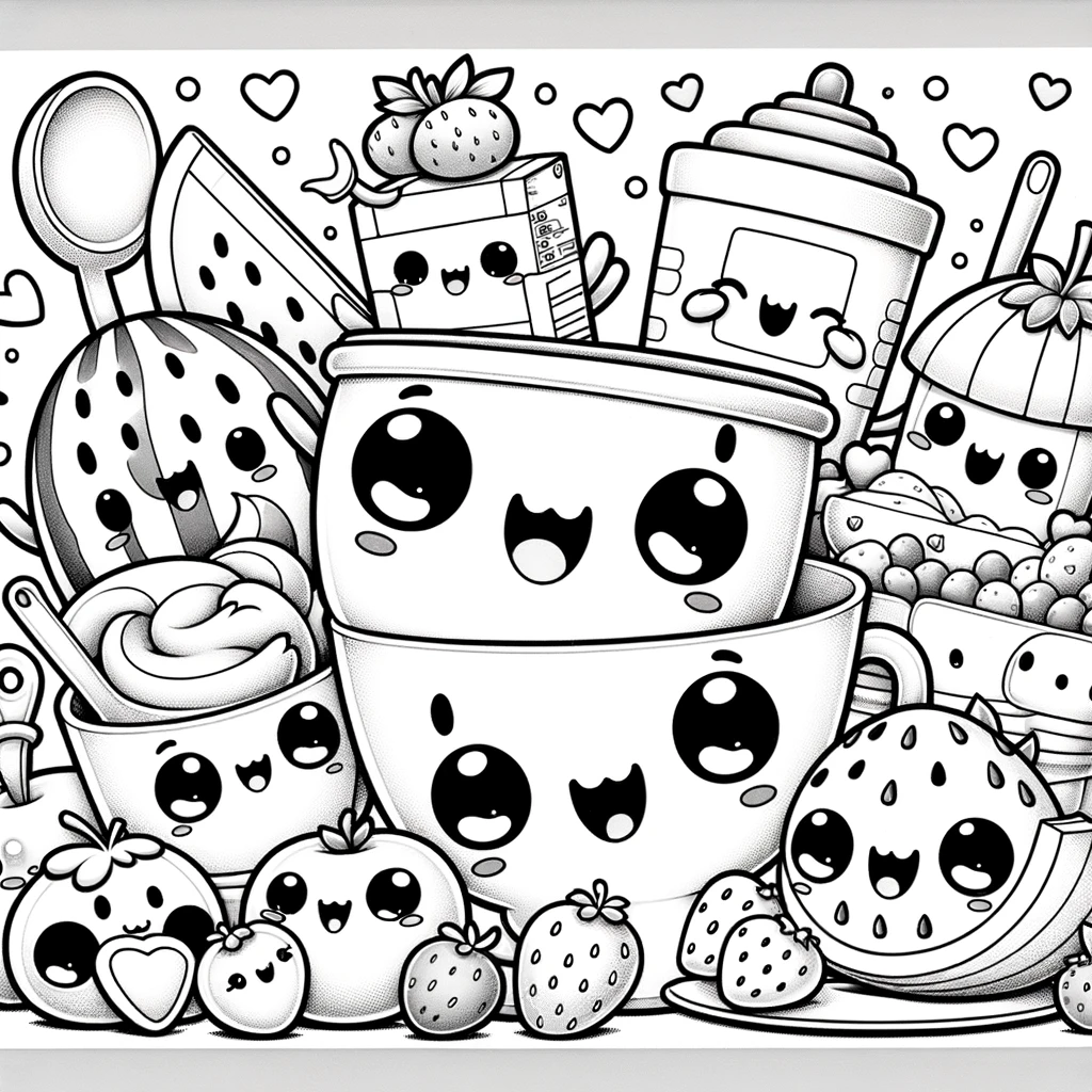 Kawaii Food Coloring Pages