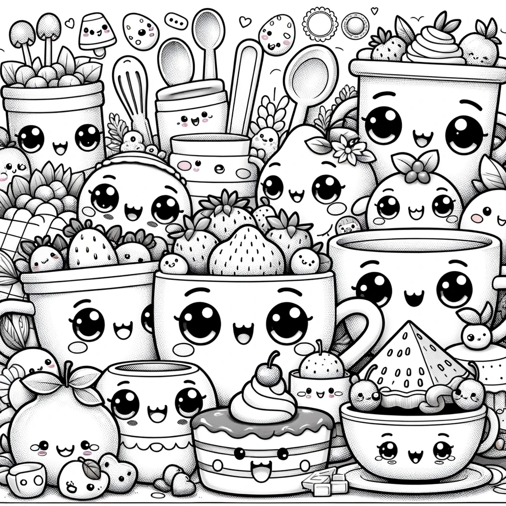 Kawaii Food Coloring Pages