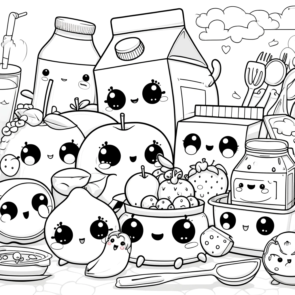 Kawaii Food Coloring Pages