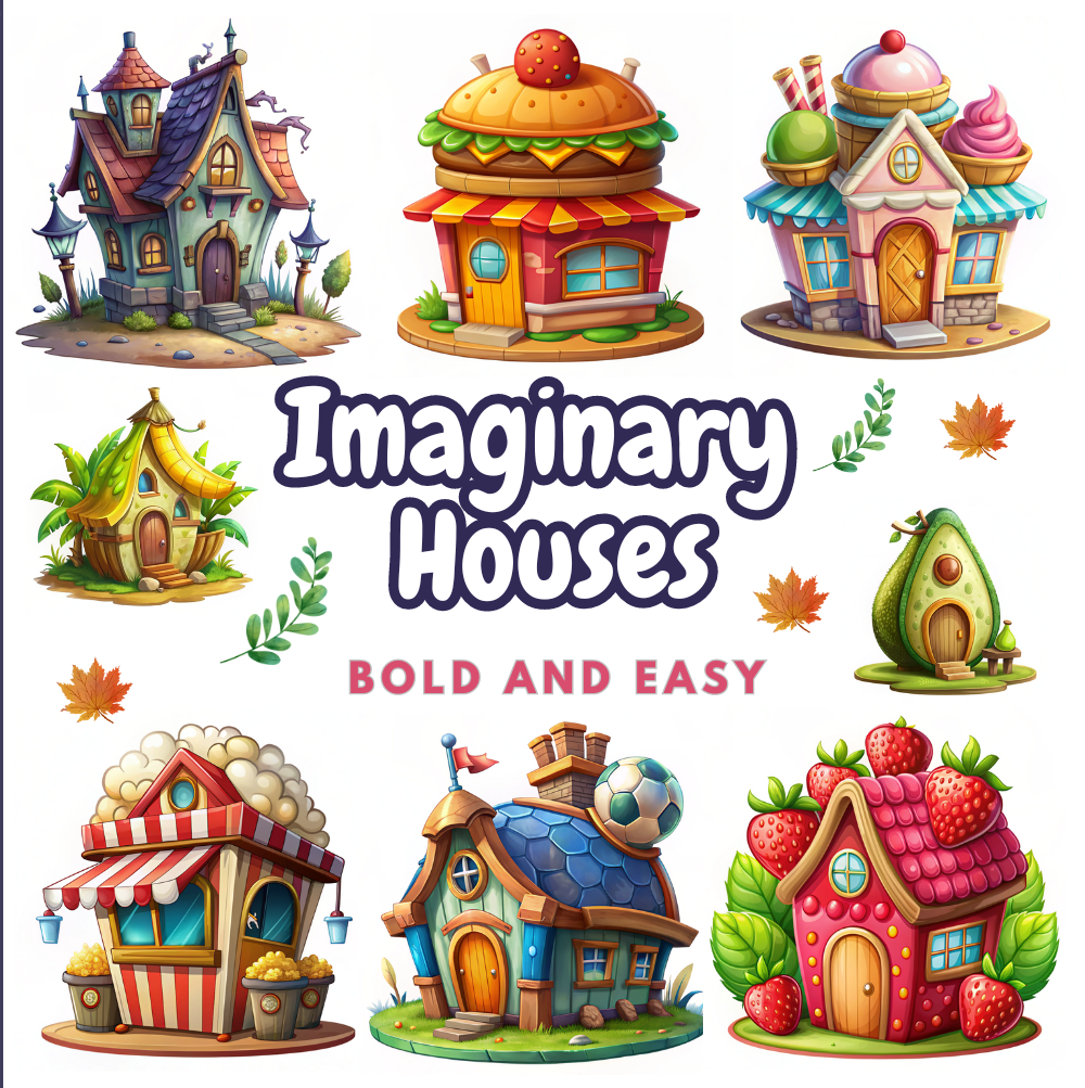 Imaginary Houses Bold And Easy Coloring Book