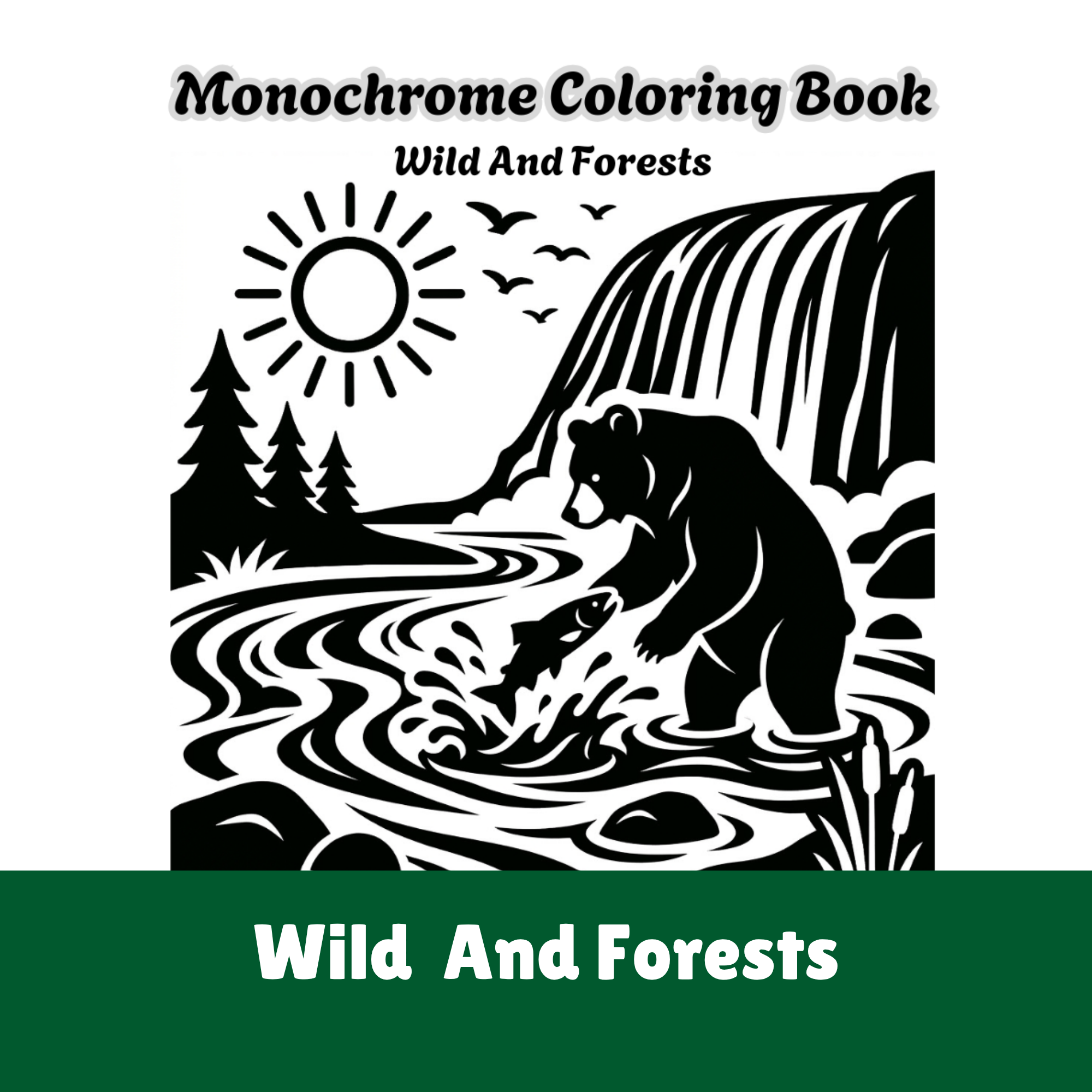 Monochrome Coloring Book | Wild And Forests